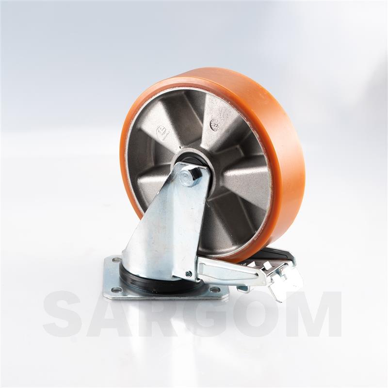 Rotating plate with brake